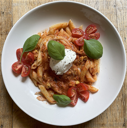 Penne con Pollo Picante e Mascarpone