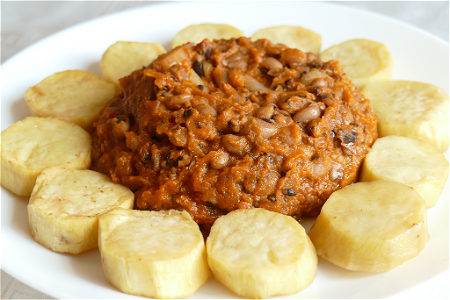 Zoete aardappelen met bonen