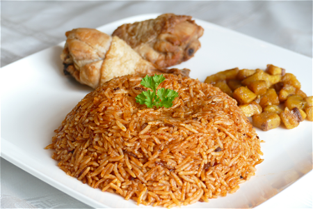 Jollof rijst menu