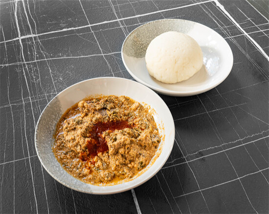Pounded yam met Egusi
