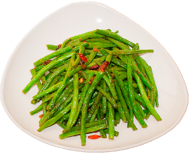 Vegan spicy Szechuan green beans