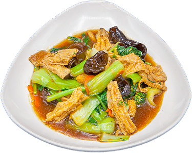 Vegan Shaolin vegetables mix with beancurd sheets