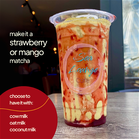 Strawberry matcha latte