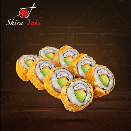 Tempura sushi roll met rivierkreeft 