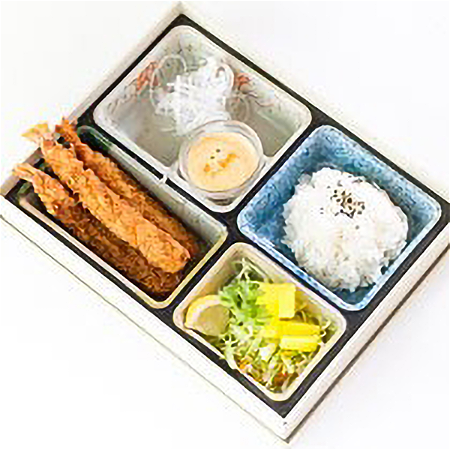 Bento box crunchy prawn