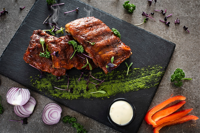 1/2 slab spare ribs menu