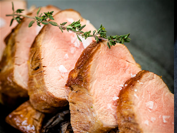 Varkenshaas met champignon roomsaus