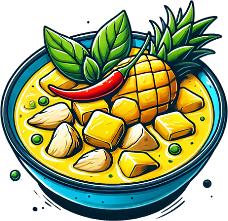 Eend Ananas, Druiven en Lychee Curry