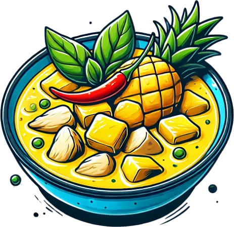 Eend Ananas, Druiven en Lychee Curry