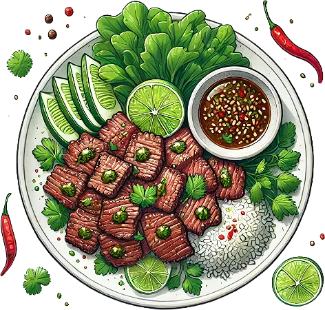 Pikante biefstuk salade