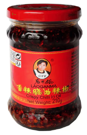 Lao Gan Ma Crispy Chili Olie 210g