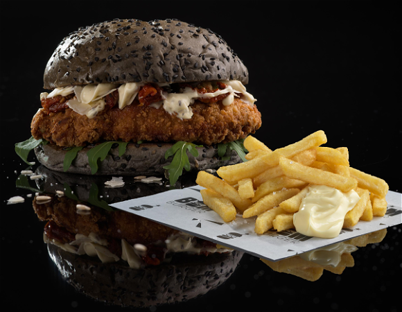 The South side chicken truffel burger Box