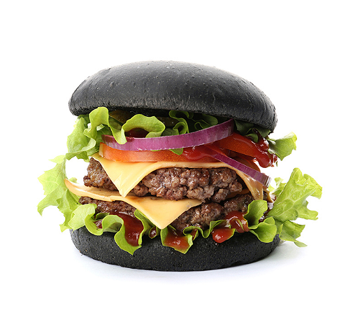 Black bun double hamburger
