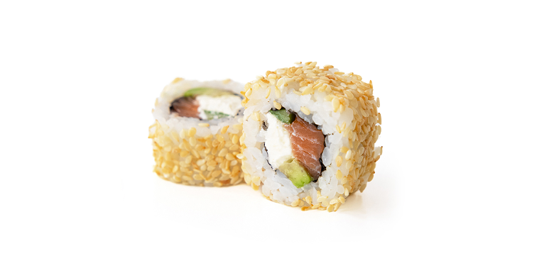Uramaki met sesam, tonijn, roomkaas, avocado