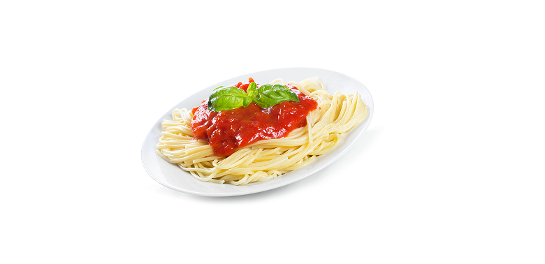 Pasta met rode saus 