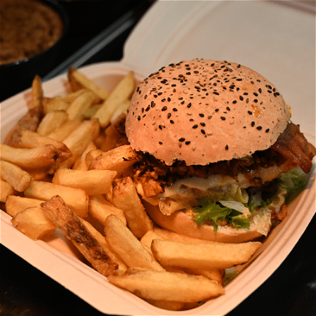 pulled chicken burger menu