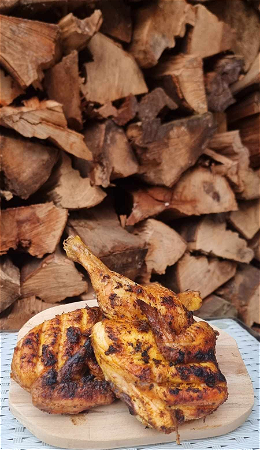 1/2 kip van de BBQ