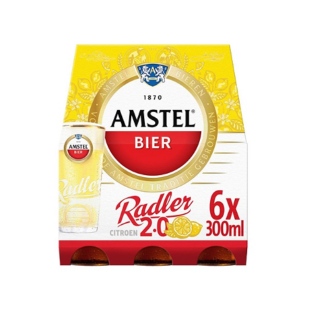 Amstel Radler Citroen 2.0 330ml Fles 6 stuks