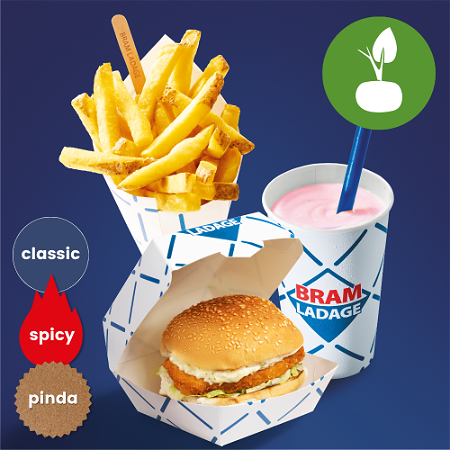 Vega Kipburger menu met shake