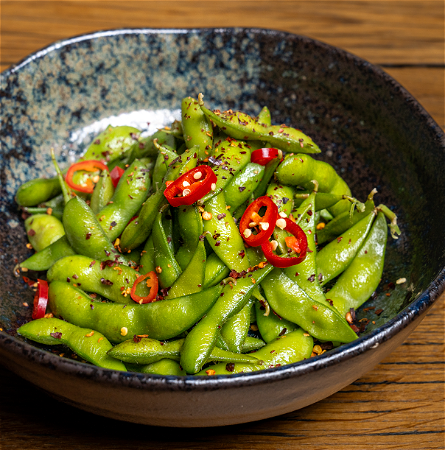 Spicy Steamed Soy Beans