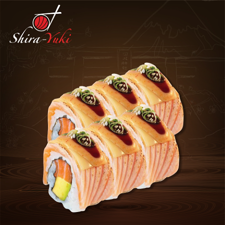 Geflambeerde salmon roll (Zalm + Avocado)