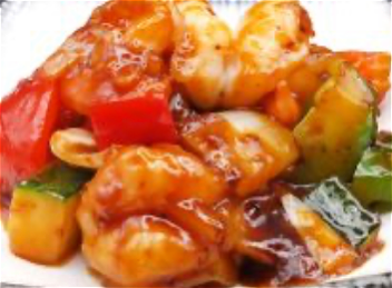 Garnalen met zoetzure saus
