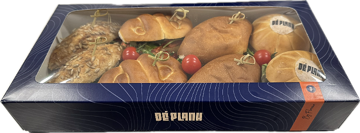 Pain du surprise lunchbox “Surf & turf” 2 broodjes pp € 10,50 