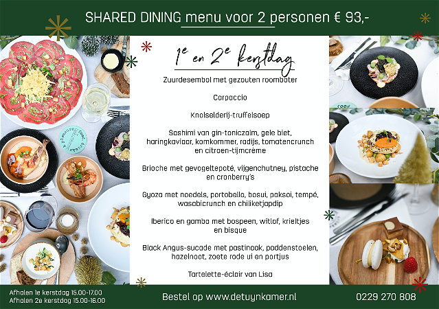 2e Kerstdag Shared Dining Box voor 2 personen alleen afhalen tussen 15.00-16.00 2e Kerstdag 