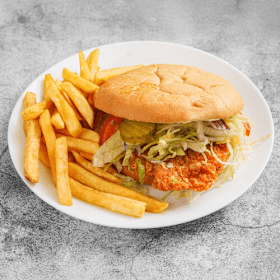 Broodje kipburger menu