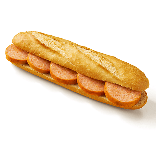 Baguette kaddours kip grillworst madame jeannette (pittig)