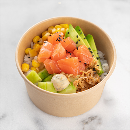 Mini poké bowl zalm
