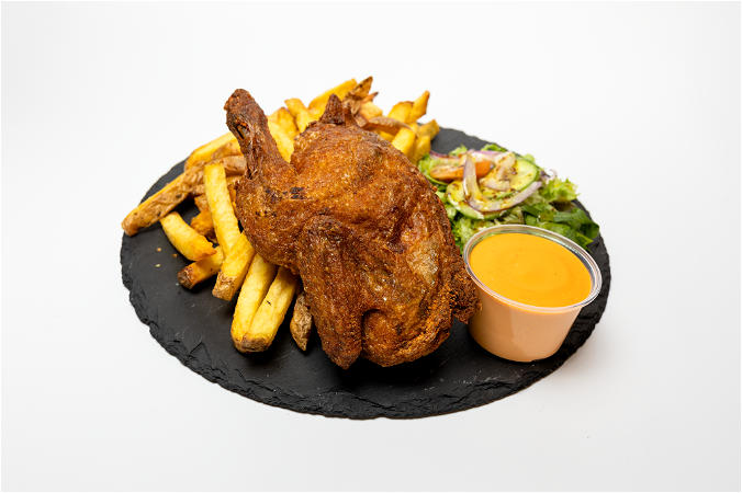 Plate halve kip