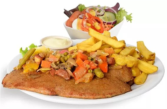 Plate boeren kipschnitzel 