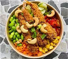 Poké bowl ebi tempura