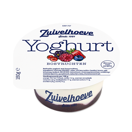 Zuivelhoeve Yoghurt halfvol bosvruchten 150g
