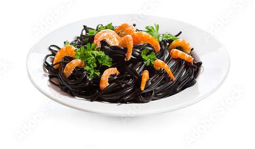 Black Pasta with Shrimp