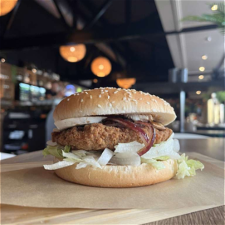 Crispy chicken burger menu