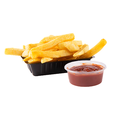Grote frites ketchup