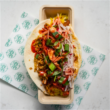 Famous Chicken cha sieuw soft shell taco