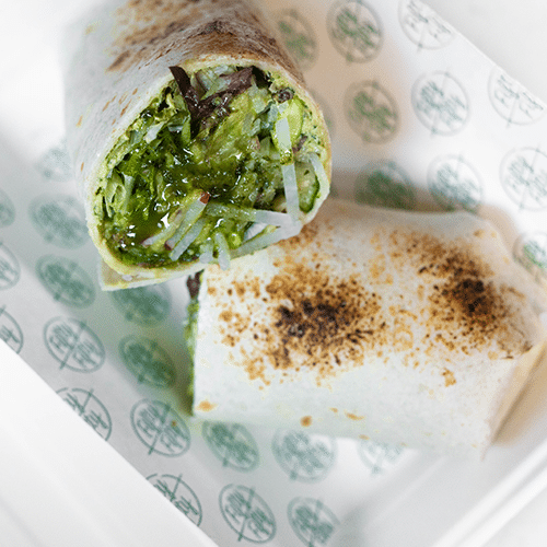 Green vegan burrito