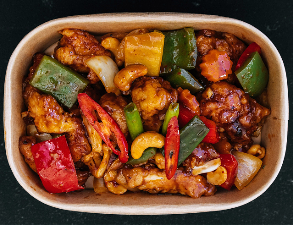 Wok cashewnoten met kip