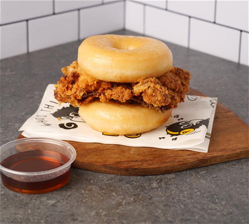 Chicken and doughnut sandwich