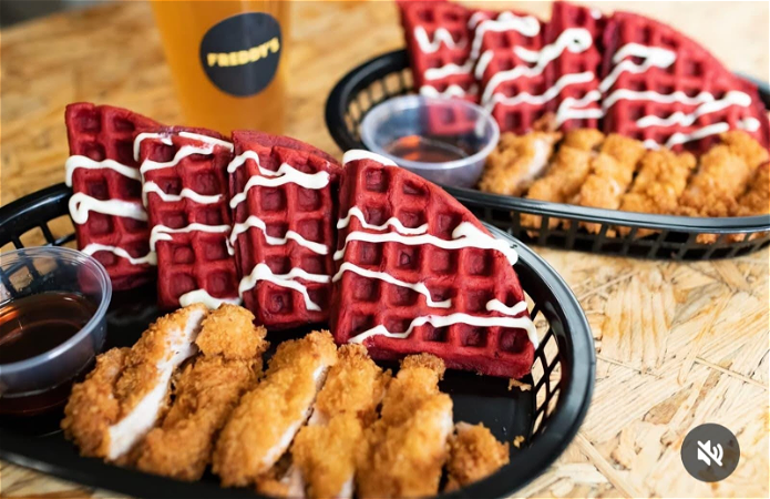 Red Velvet Chicken & Waffles
