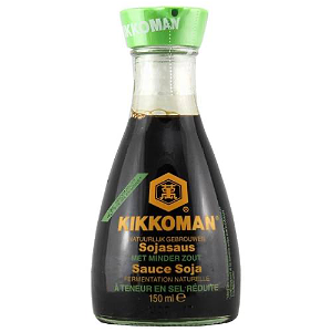 Kikoman Soja saus (minder zout) flesje 150 ml