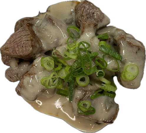 Biefblokjes champignon saus