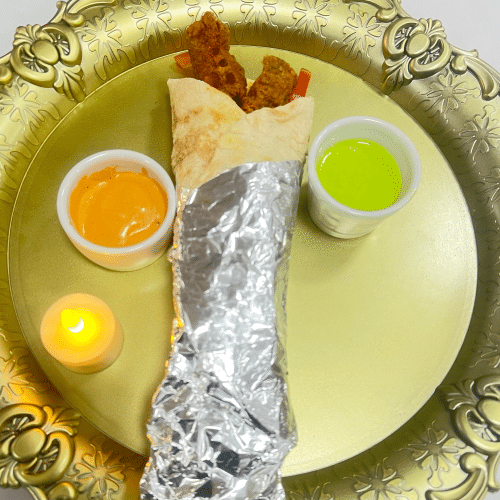 Chicken kebab naan wrap