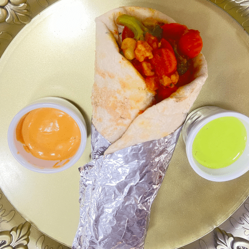 Veggie naan-wrap