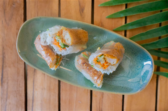 Goi Cuon Cua Lot Chien | Salad Roll Fried Softshell Crab