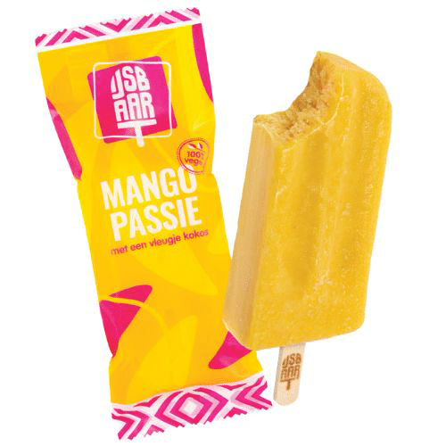 Mango passion vegan ice cream stick