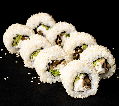 Mushroom parsley and sesame roll